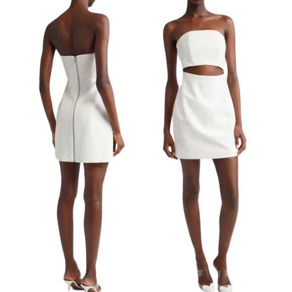 Israella Kobla Cream Langa Cut Out Strapless Mini Dress Sz 8 Spring Summer Party - Picture 1 of 11
